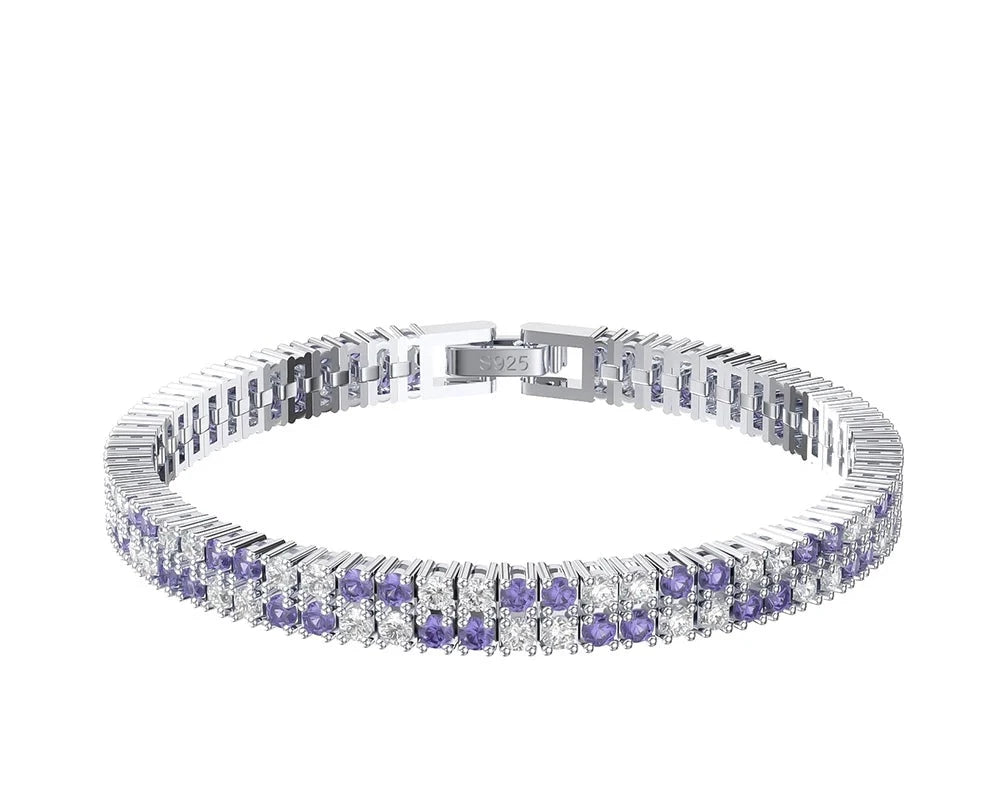 Alternating Double Row Tennis Bracelet Vow Jewelry