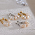 Classy Natural Pearl Hoop Earrings Vow Jewelry