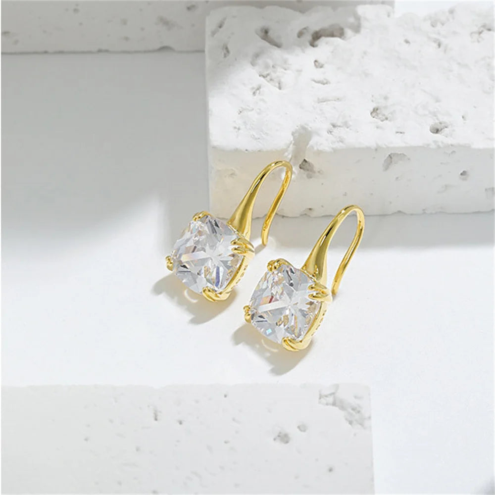 Crystal Drop Square Earrings Vow Jewelry