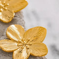 Detailed Gold Flower Earrings Vow Jewelry