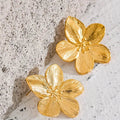 Detailed Gold Flower Earrings Vow Jewelry