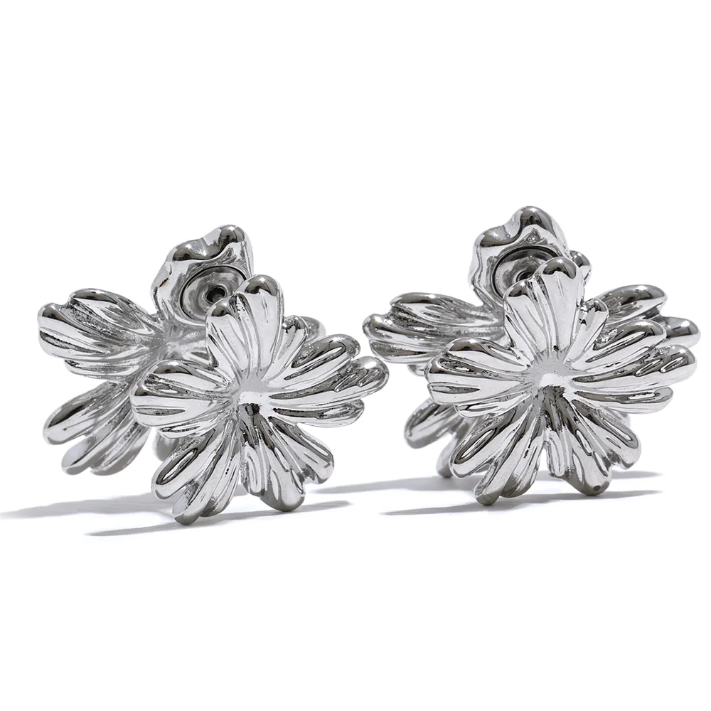 Double Sided Flower Earrings | Sided Flower Earrings | Vow Jewelry