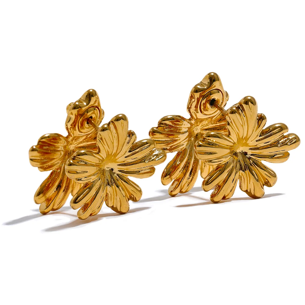 Double Sided Flower Earrings Vow Jewelry