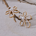 Elegant Pearl Flower Earrings Vow Jewelry