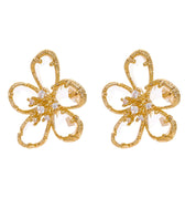 Gold Crystal Flower Earrings Vow Jewelry