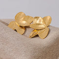 Gold Flower Leaf Earrings Vow Jewelry