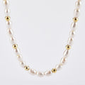 Gold Pearl Beaded Necklace Vow Jewelry