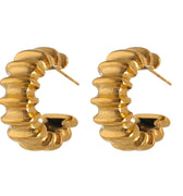 Gold Ripple Earrings Vow Jewelry