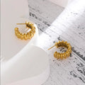 Gold Ripple Earrings Vow Jewelry