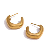 Gold Square Earrings Vow Jewelry