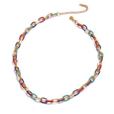 Rainbow Enamel Chain Set