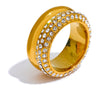 Inlaid Round Gold Ring Vow Jewelry