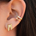 Inlaid Split Huggie Earrings Vow Jewelry