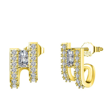 Inlaid Split Huggie Earrings Vow Jewelry