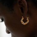 Inlaid Twisted Hoop Earrings Vow Jewelry