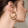 Irregular C Shape Hoop Earrings Vow Jewelry