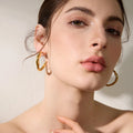 Irregular C Shape Hoop Earrings Vow Jewelry