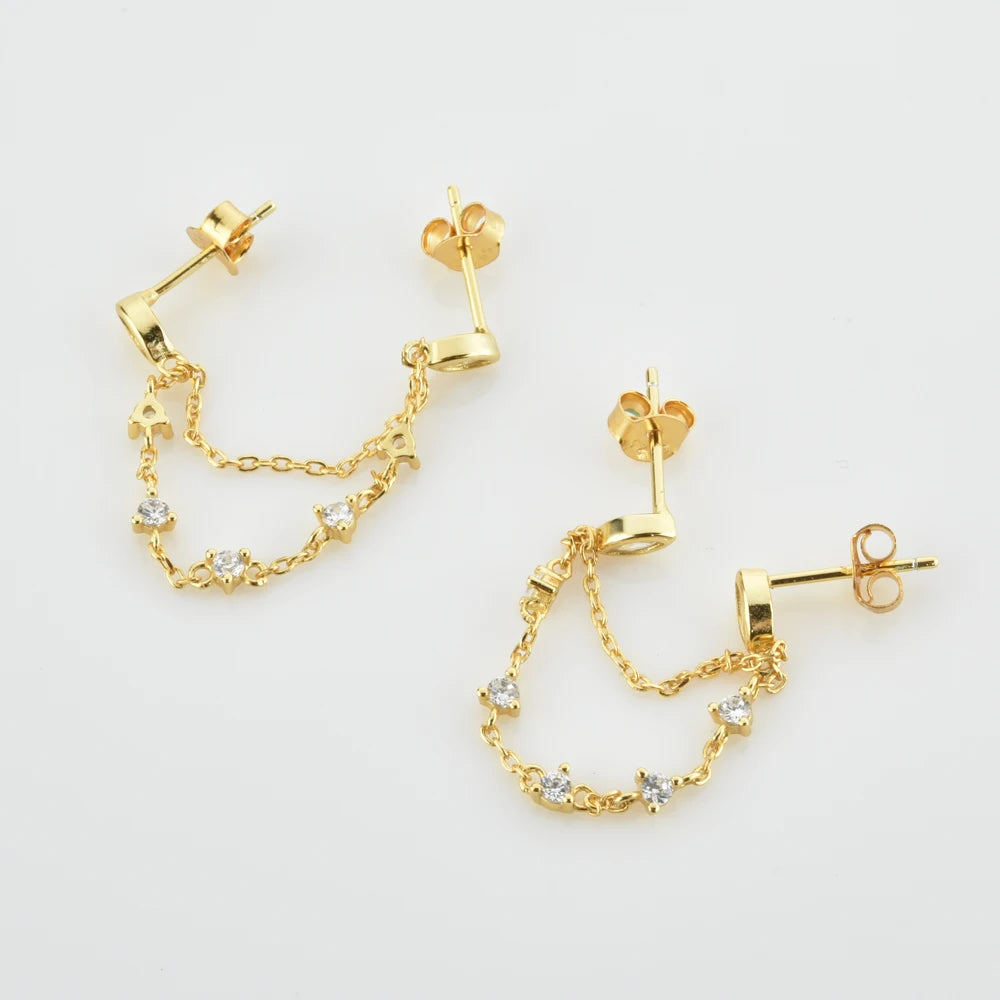 Ovals Chain Earrings Vow Jewelry