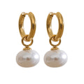 Pearl Drop Hoop Earrings Vow Jewelry