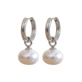 Pearl Drop Hoop Earrings Vow Jewelry