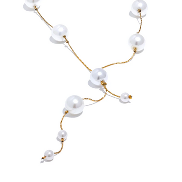 Pearl Lariat Necklace Vow Jewelry