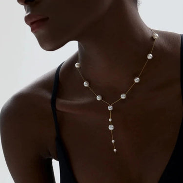 Pearl Lariat Necklace Vow Jewelry