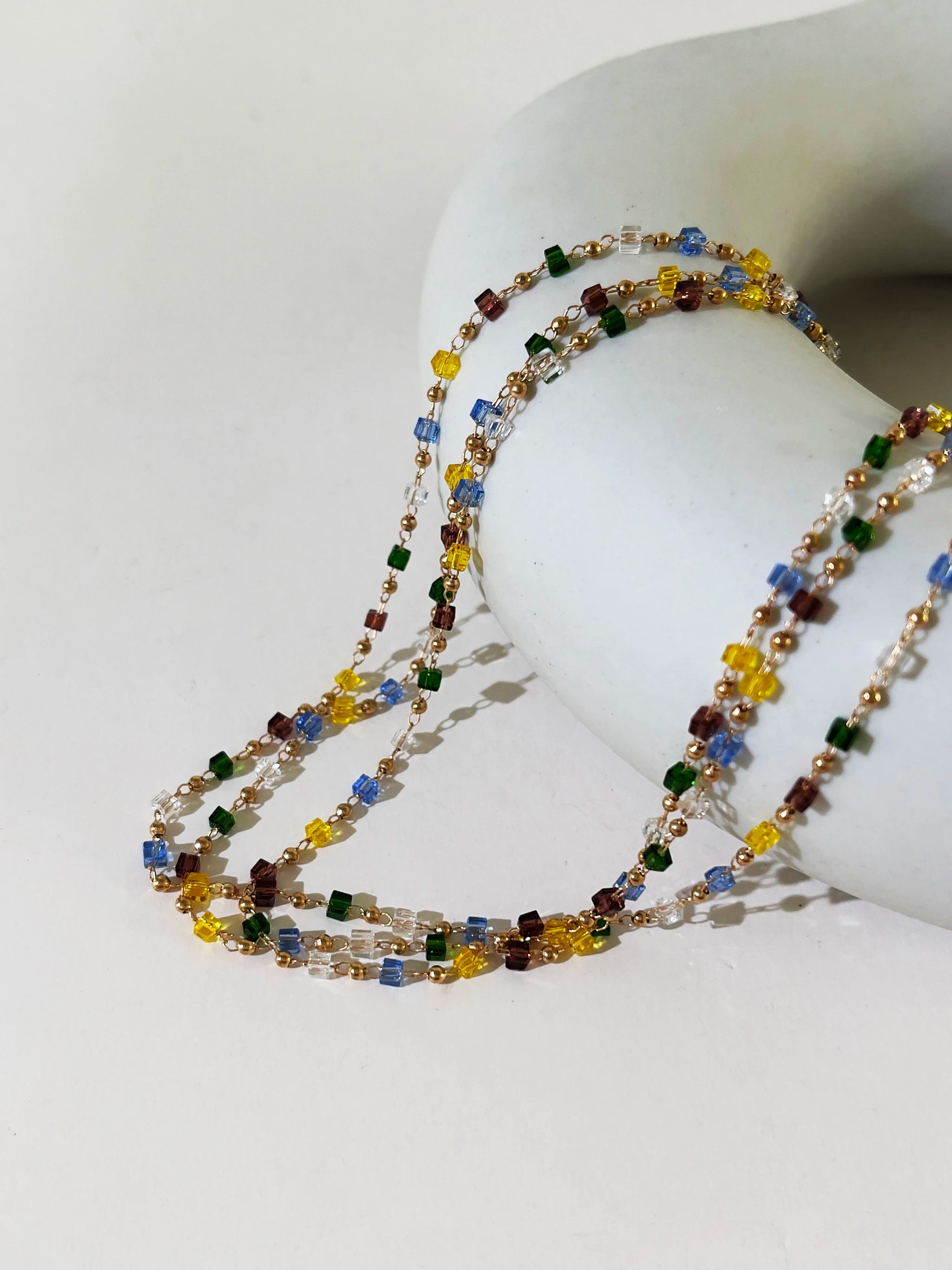 Rainbow Beaded Multi Necklace Vow Jewelry