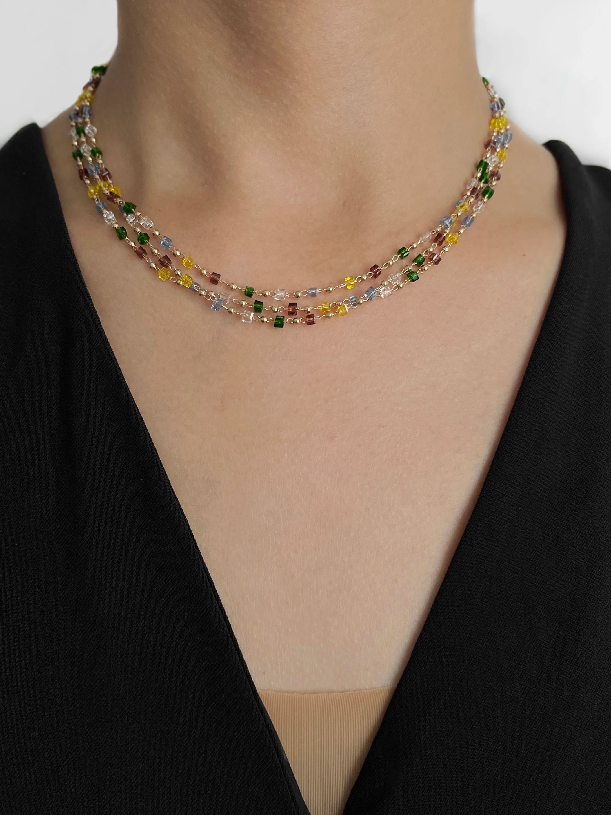 Rainbow Beaded Multi Necklace Vow Jewelry