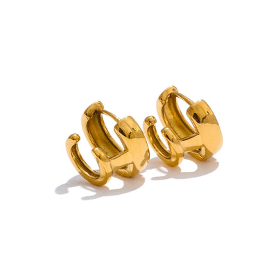 Gold Double Layer Hoop Earrings