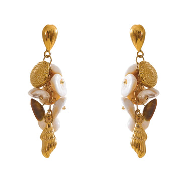 Natural Shell Long Drop Earrings