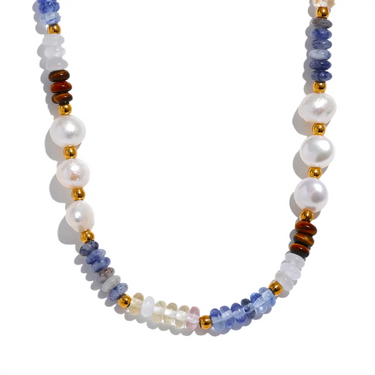 Lapis Lazuli Stone & Pearl Necklace