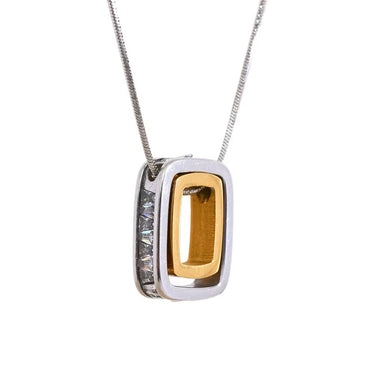 Hollow Square Layered Necklace