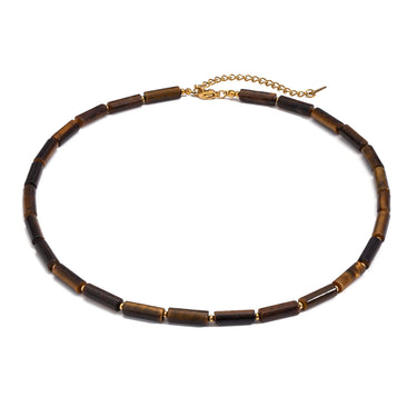 Brown Tiger Eye Beaded Necklace