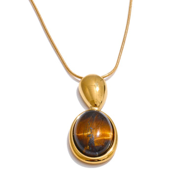 Tiger Stone Pendant Necklace