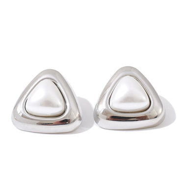 Pearl Triangle Earrings
