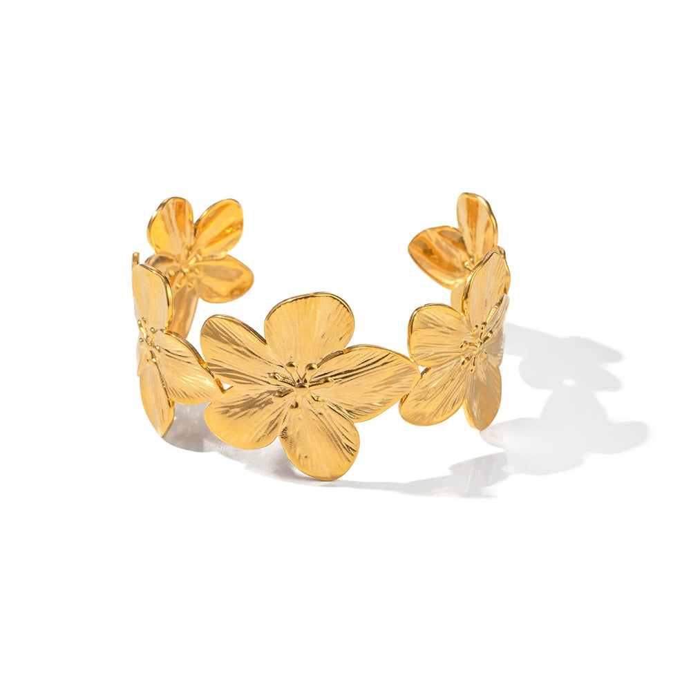 Gold Flower Bracelet | Elegant Gold Flower Bracelet | Vow Jewelry