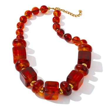 Square & Round Beaded Necklace