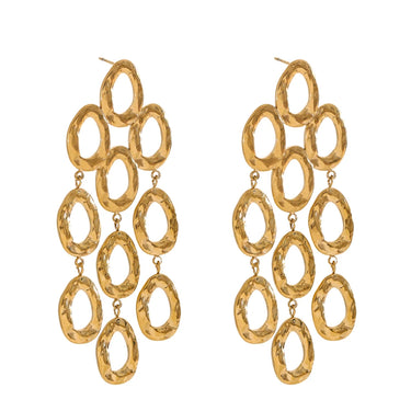 Circle Pattern Drop Earrings