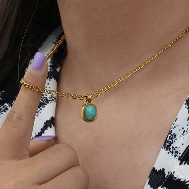 Blue Stone Pendant Necklace