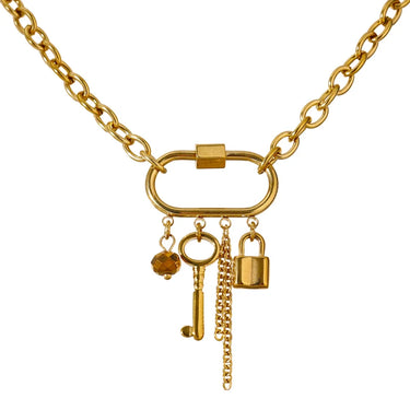Charm Lock & Key Pendant Necklace