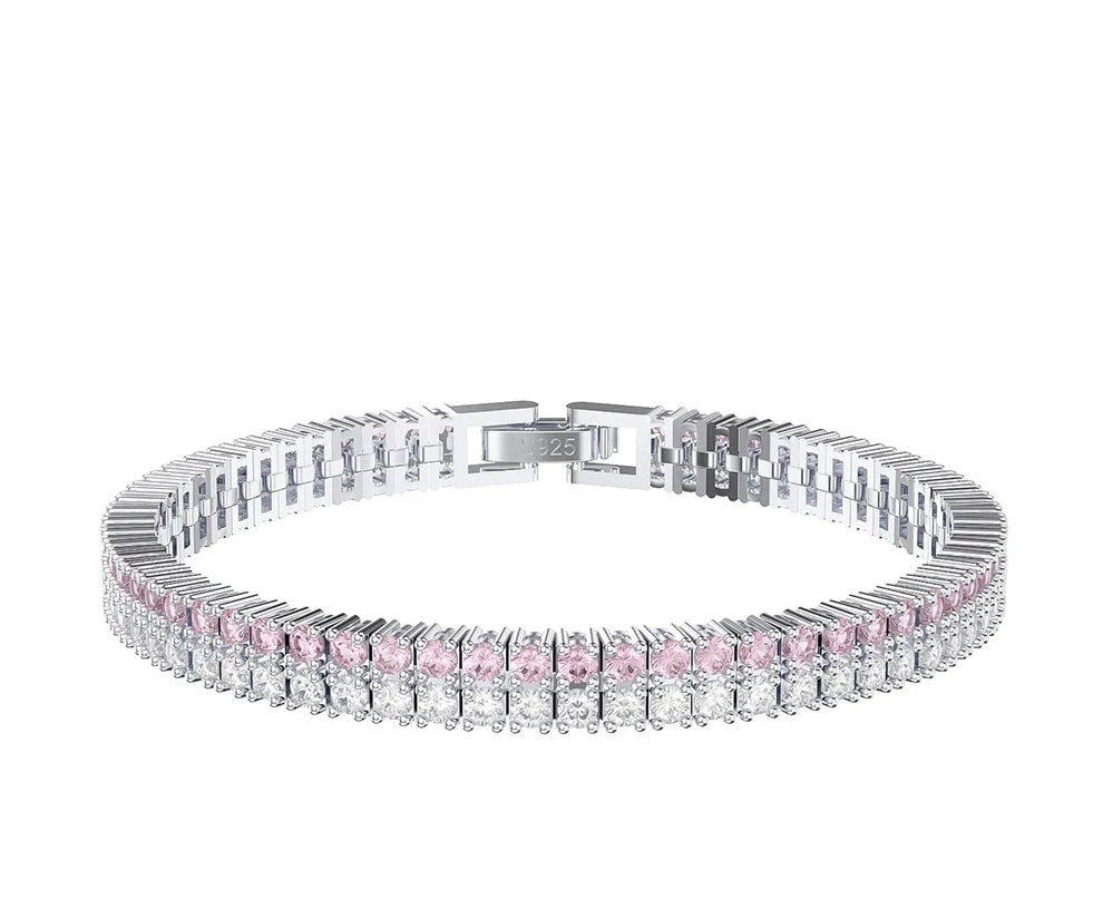 Straight Double Row Tennis Bracelet 