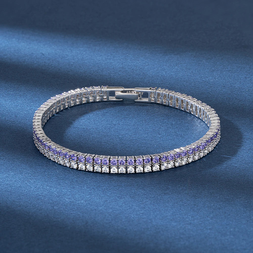 Straight Double Row Tennis Bracelet 