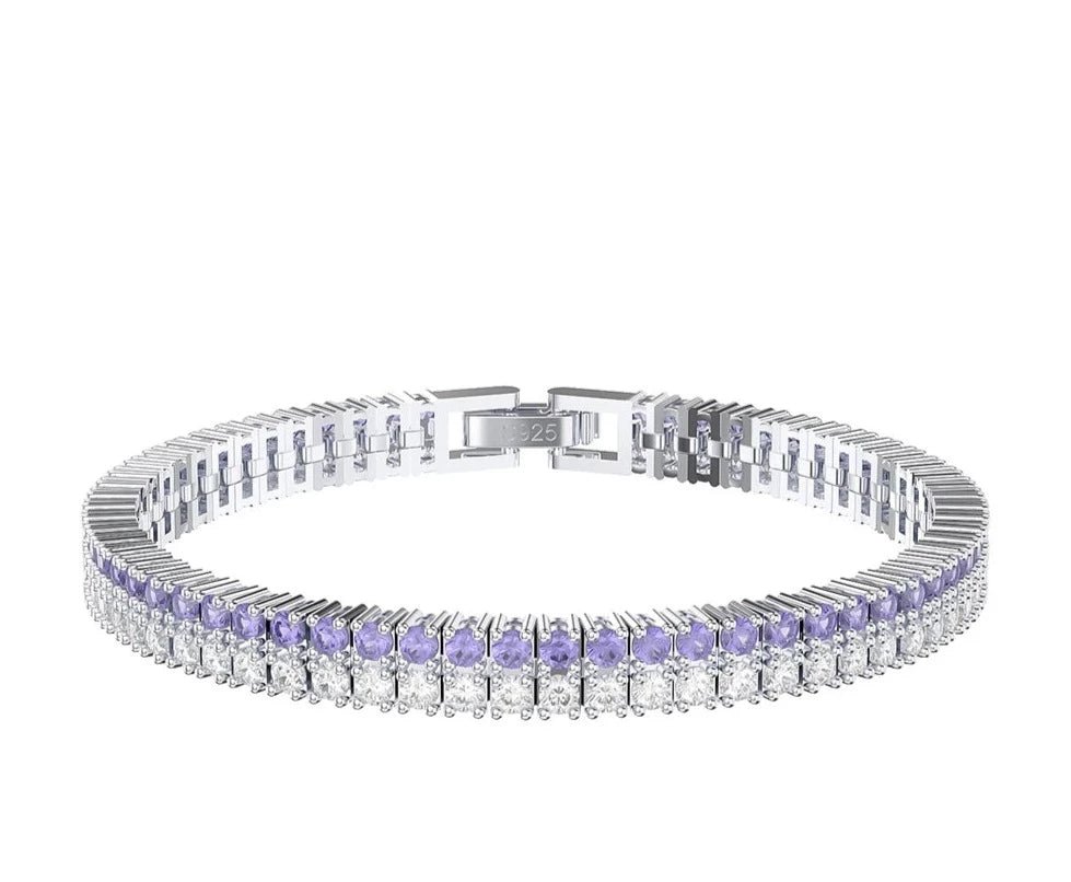 Straight Double Row Tennis Bracelet 