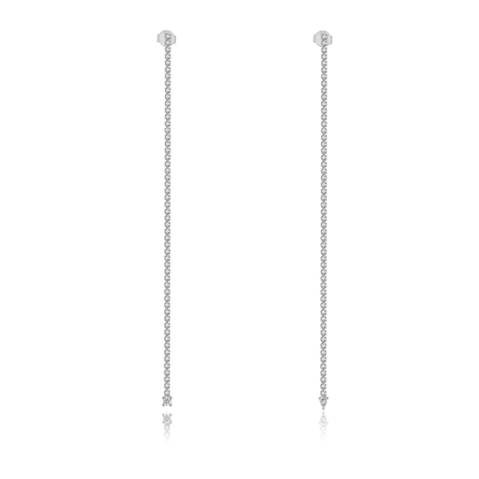 Tennis Chain Drop Earrings 