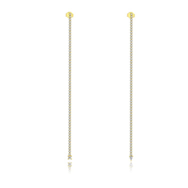 Tennis Chain Drop Earrings 