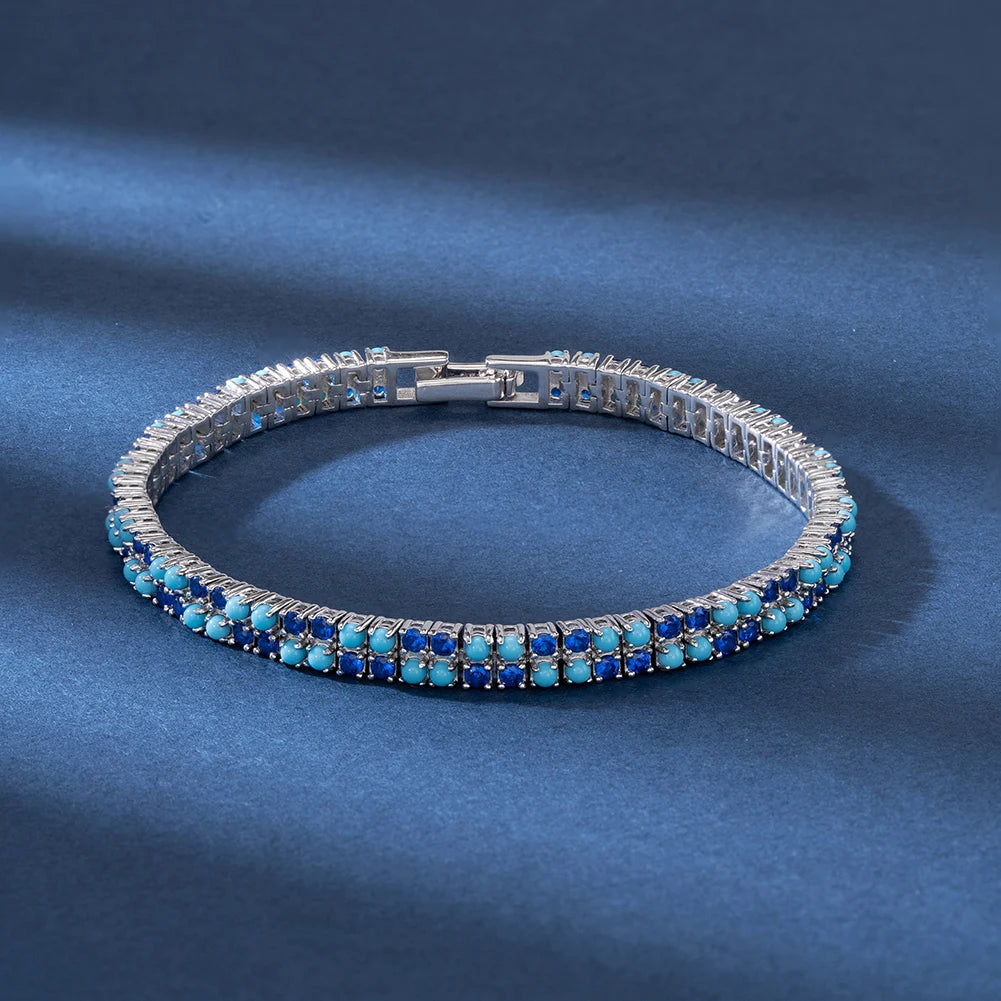 Turquoise Double Row Tennis Bracelet 