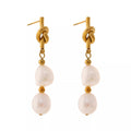 Twisted Pearl Drop Earrings 