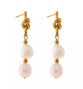 Twisted Pearl Drop Earrings 