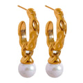 Vintage Pearl Hoop Earrings 