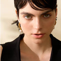 Vintage Pearl Hoop Earrings 